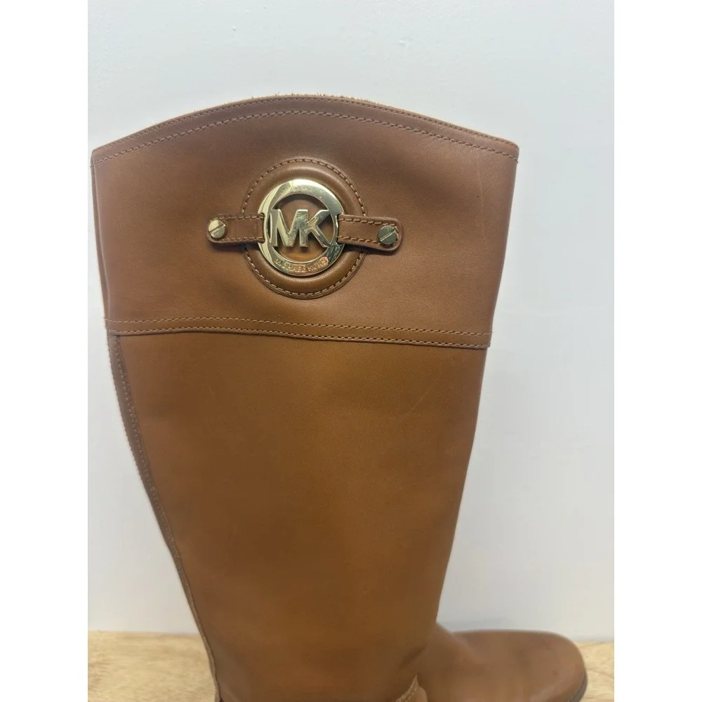 MICHAEL KORS Women's Stockard 10M‎ Cognac Brown Riding Equestrian Tall Boots #54